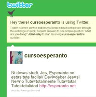 Anoj de Twitter lernas Esperanton en pecoj de po 140 literoj