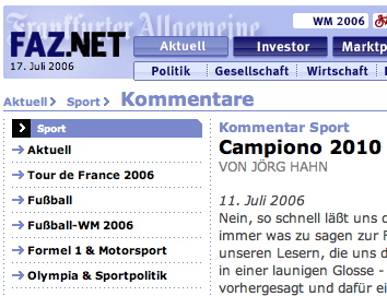 Germana futbal-komentisto esperas je UK en 2010