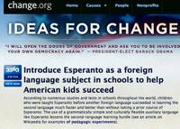 Esperanto ricevis pli ol 3.500 voĉojn en Change.org