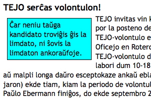 TEJO ne trovas volontulon