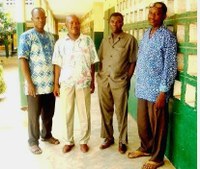 Stabo de TIETo : de dektre maldekstren GBEGLO Koffi, SAGBADJELOU Kokou, ATTIOGBE-AGBEMADON B. Mensah kaj DOUMEGNON Koffi ESPERANTO-EKZAMENOJ EN/EL TOGOLANDO